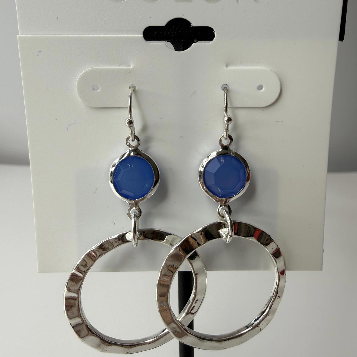 3 For $15 Color - Blue And Silver-Tone Earrings